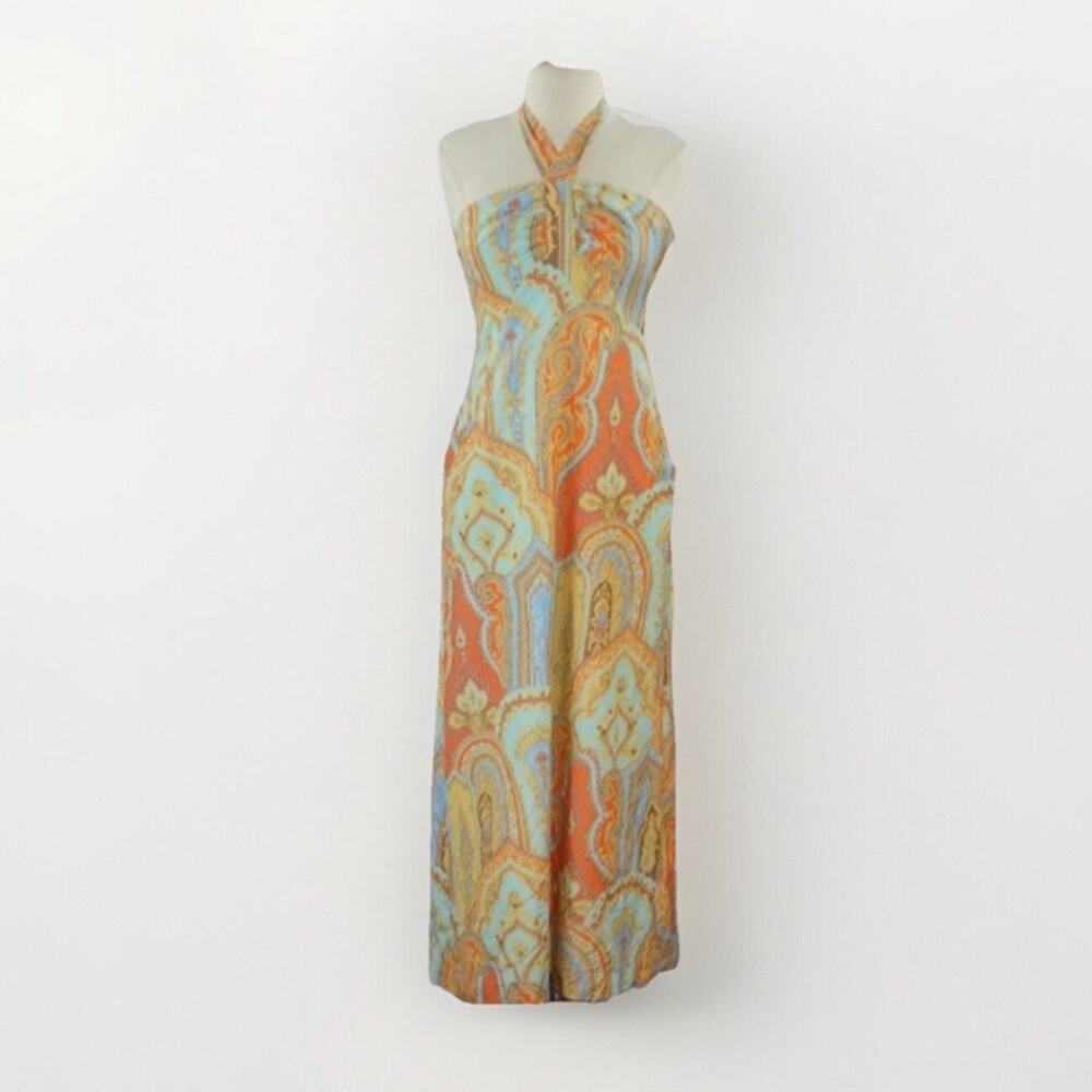 J McLaughlin San Nicola Silk Blend Halter Dress $248 Size 2 NWT